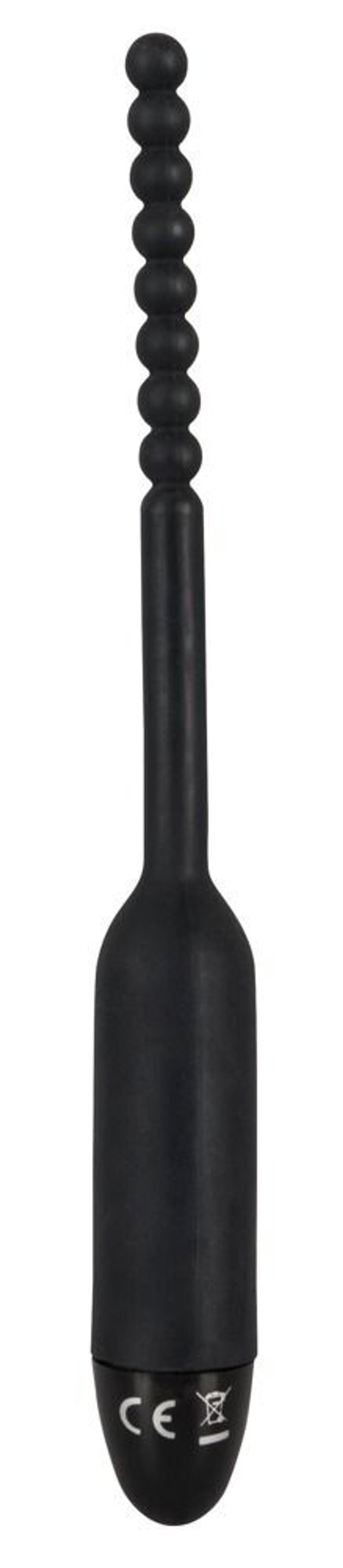 Чёрный вибростимулятор для уретры Silikon Dilator - 19 см. (Цвет: черный)
