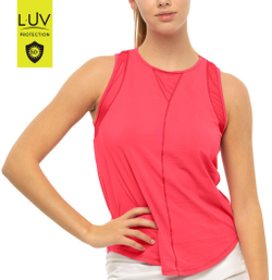 Женский теннисный топ Lucky in Love Luv Chill Out Tank Women - coral crush