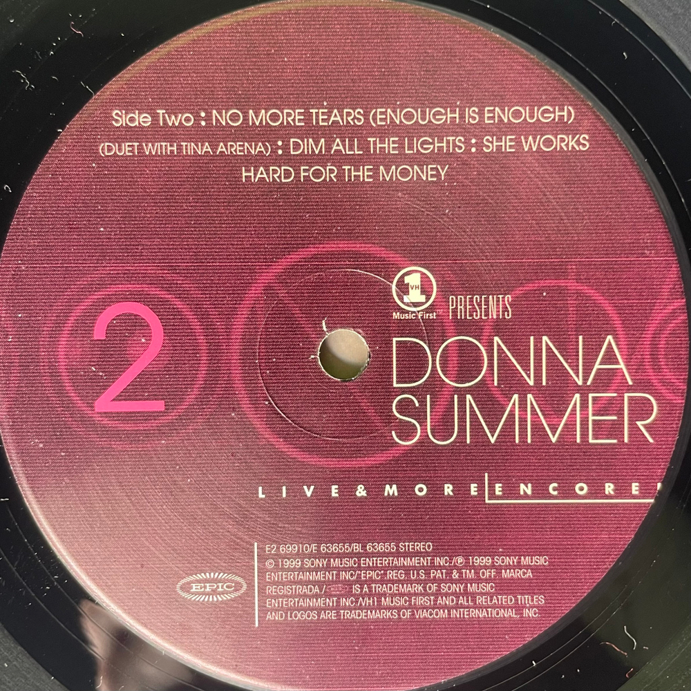 Donna Summer ‎– VH1 Presents Live & More Encore! 2LP (США 1999г.)