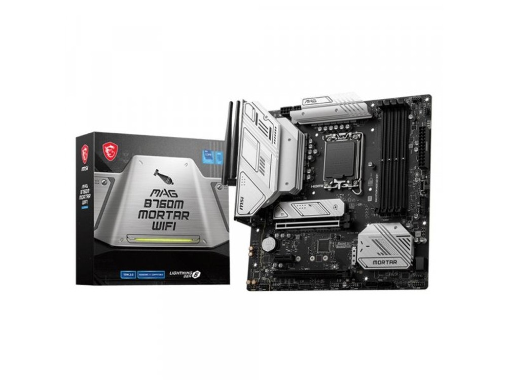 Материнская плата MSI Mag B760m Mortar Wifi, Socket LGA 1700, Intel B760, mATX, RTL
