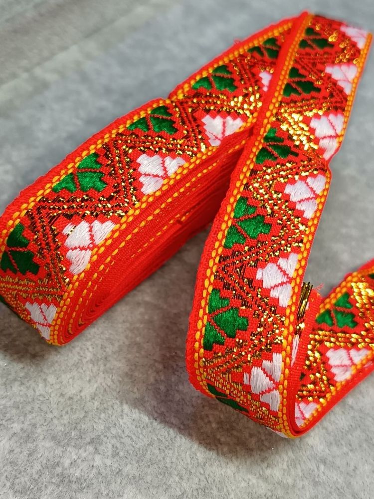 Тесьма жаккард, ш. 2 см, оранжевый