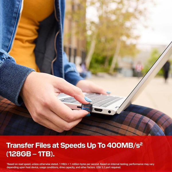 Флеш-накопитель SanDisk Extreme Fit USB-C 256 ГБ, до 400 МБ/с (SDCZ530-256G-G46)