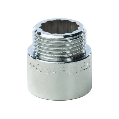 Удлинитель резьбовой STOUT SFT 0002 - 3/4" длина 20 мм (ВР/НР, латунь хромированная)