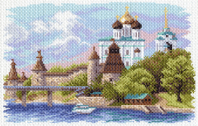 "Псковский кремль"-1645 канва с рисунком