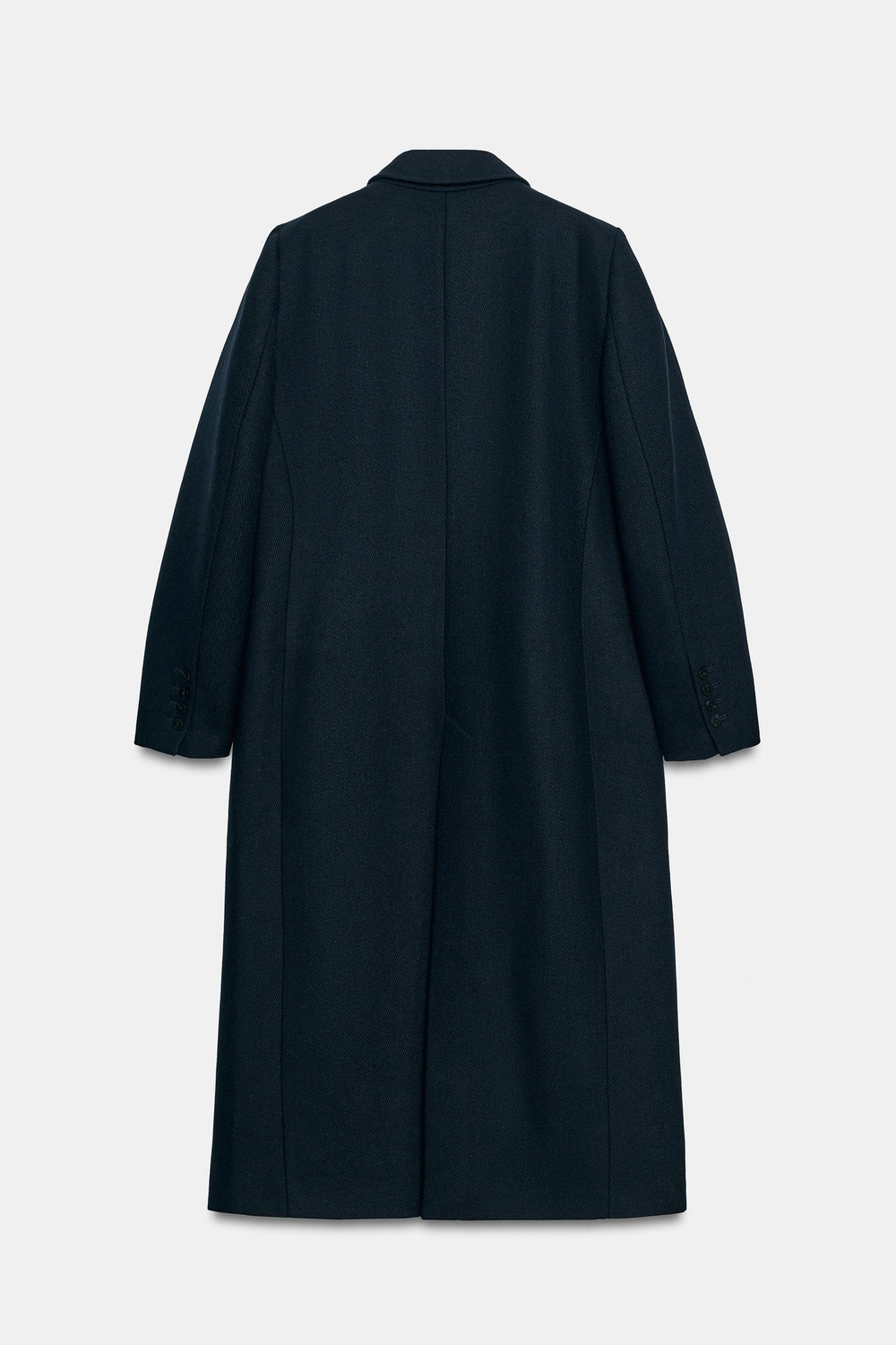 ZARA ДЛИННОЕ ПАЛЬТО ИЗ ШЕРСТИ — ZW COLLECTION, МОРСКОЙ СИНИЙ
