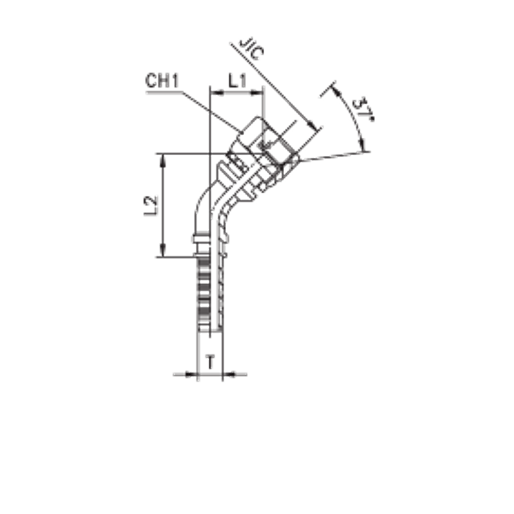 Фитинг DN 10 JIC (Г) 3/4 (45) Фитинг DN 10 JIC (Г) 3/4 (45)