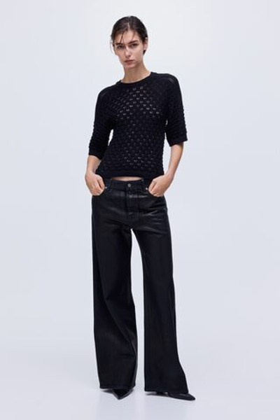Ажурная трикотажная футболка - H&M