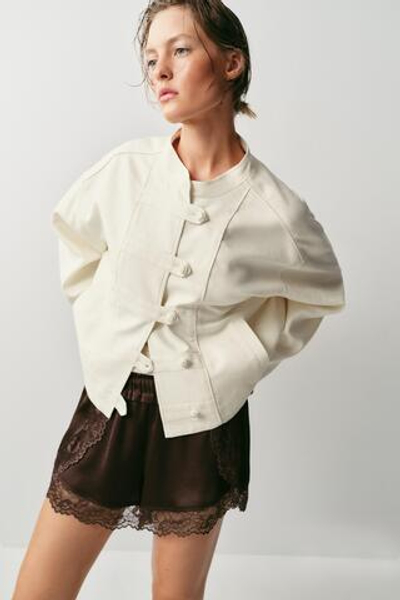 КОМБИНИРОВАННЫЕ ШОРТЫ С КРУЖЕВОМ — ZARA