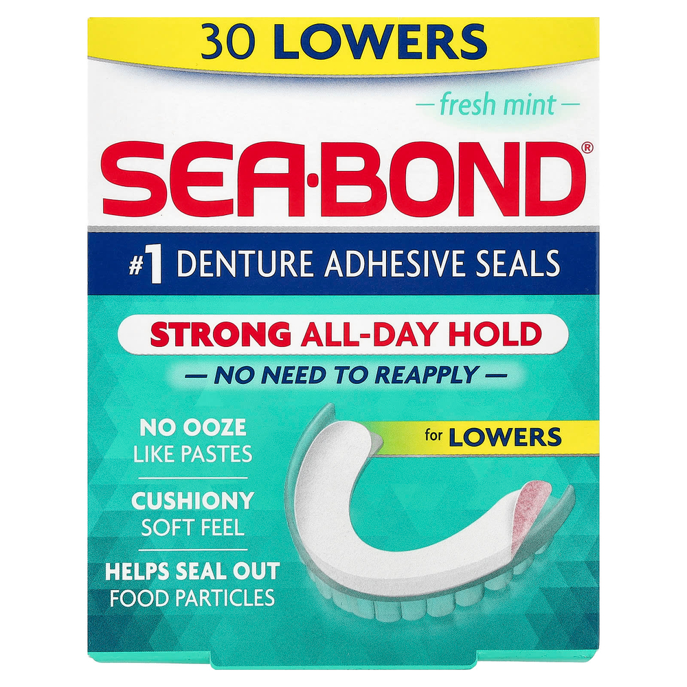 SeaBond, Адгезивные пломбы для зубных протезов, со вкусом свежей мяты, 30 мл