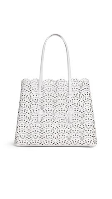ALAÏA СУМКА MINA 37 ИЗ ТЕЛЯЧЬЕЙ КОЖИ, КРЕМОВЫЙ