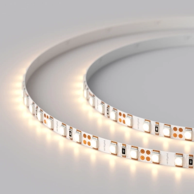 Лента RT-A120-5mm 12V Warm3000 (9.6 W/m, IP20, 2835, 5m) (Arlight, 9.6 Вт/м, IP20)
