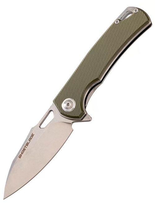 Нож складной GhostBlade Polter, сталь D2, 58-62 HRC, Spear-point, рукоять G10 оливковая, замок Liner lock, флиппер 107 г
