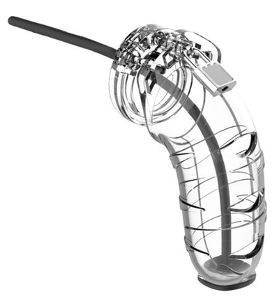Прозрачный мужской пояс верности со стимулятором уретры Cock Cage Model 17 Chastity 5.5 (Цвет: прозрачный)
