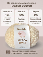 Пряжа для вязания Буклированная Alpaca Bukle, цвет морковный (100гр - 1шт) букле