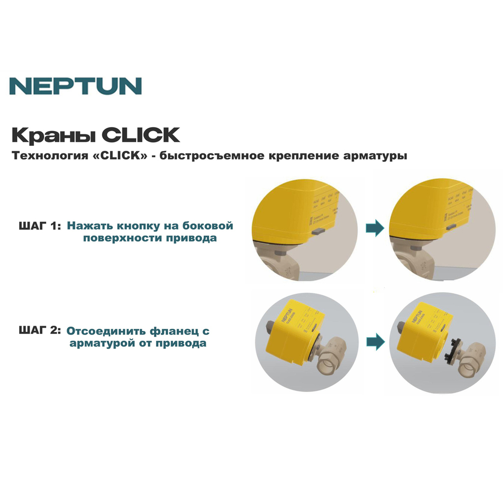 Кран с электроприводом Profi Click 230В 1/2" NEPTUN