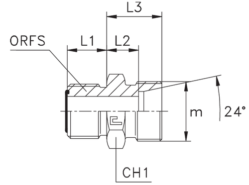 Адаптер AS DL06 ORFS 9/16 - 12x1.5