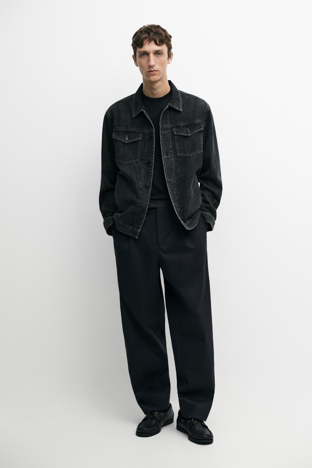 Massimo Dutti Джинсовая куртка из хлопка стандартного кроя, индиго