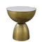 Журнальный столик Drum, Ø51х50 см, белая керамика, латунь
