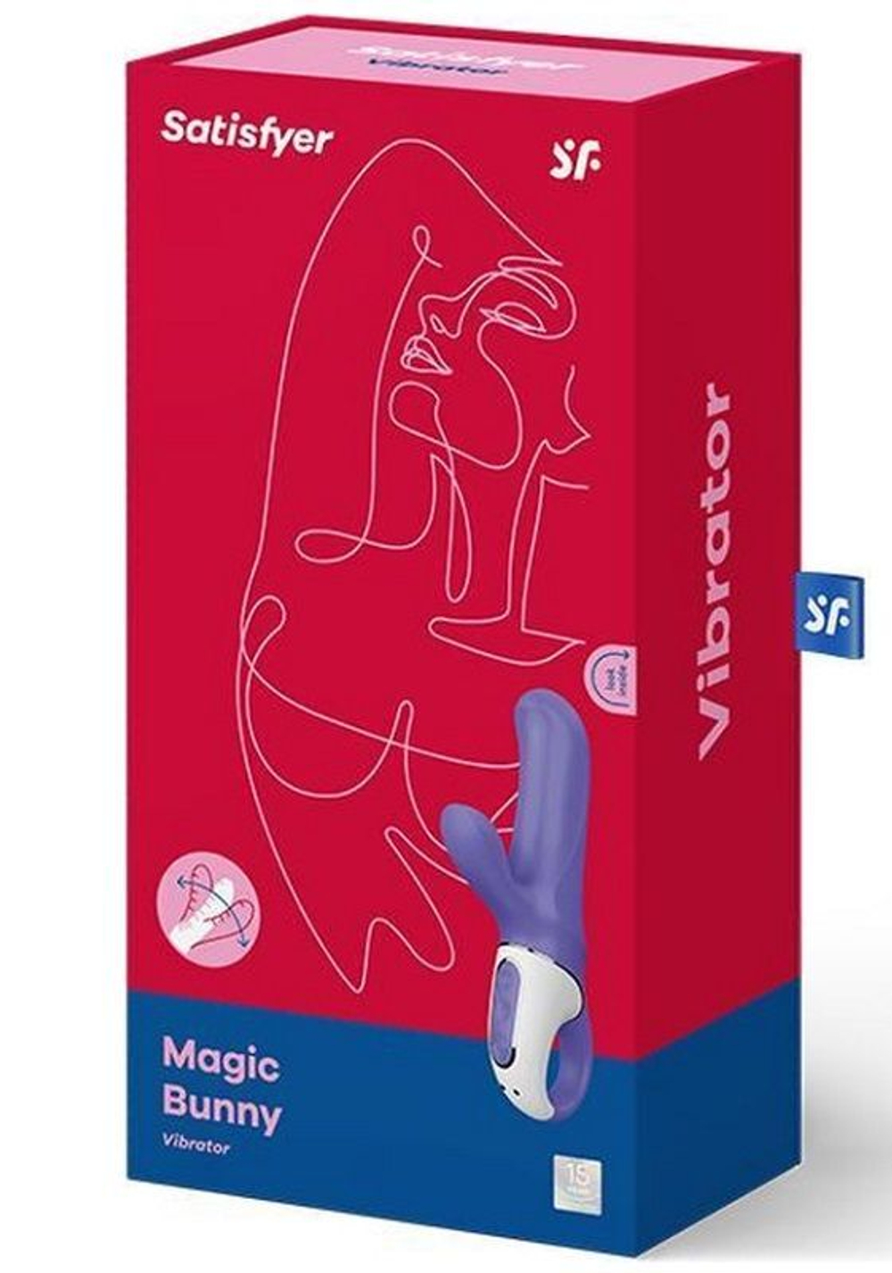 Фиолетовый вибратор Satisfyer Magic Bunny с клиторальным отростком - 17,6 см. (Цвет: фиолетовый)