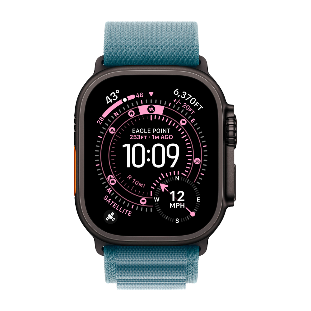Умные часы Apple Watch Ultra 3 (2025) GPS + Cellular, 49mm, Black Titanium Case with Light Blue Alpine Loop, M
