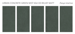 URBAN CONCRETE GREEN MIST 60x120 RELIEF MATT