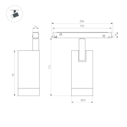 Светильник MAG-ORIENT-SPOT-R35-6W Warm3000 (GD, 24 deg, 48V, DALI) (Arlight, IP20 Металл, 5 лет) 040888