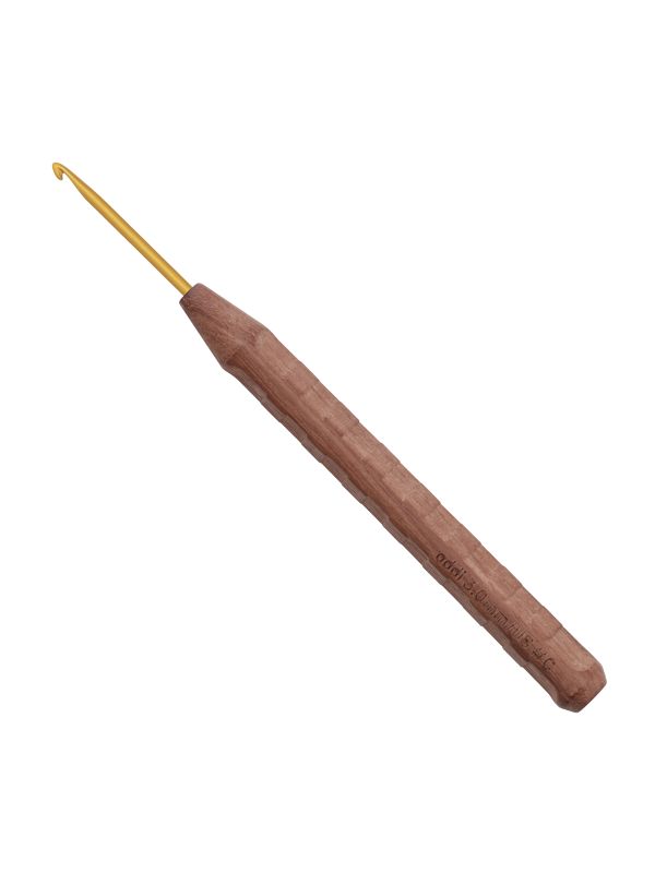 Крючок для вязания AddiNature Walnut Gold ⌀3.0 мм, 16 см, с ручкой из грецкого ореха