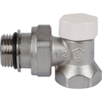 Клапан балансировочный угловой STOUT - 1/2" (ВР/НР-американка, PN10, Tmax 120°C, с самоуплотнением)