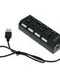 USB-разветвитель LuazON, 4 порта с индивидуальными выключателями, черный