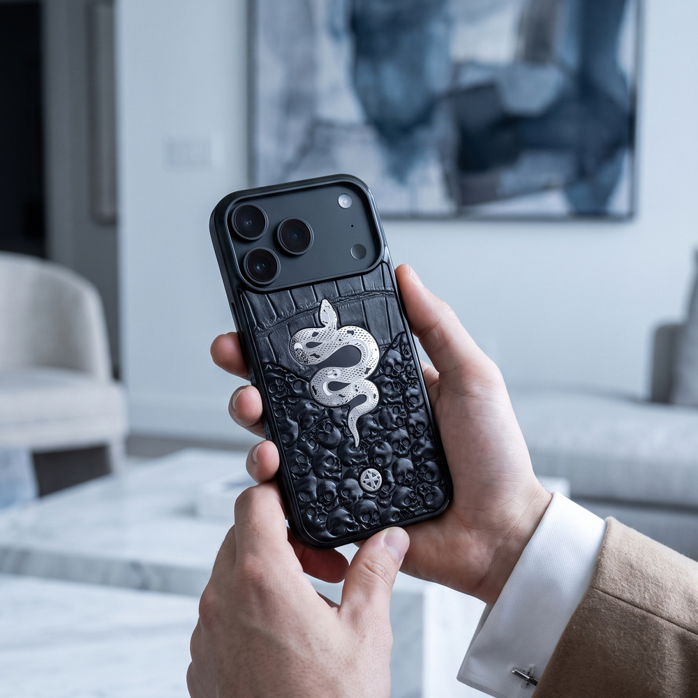 Люкс чехол для iPhone 18 pro из натурального крокодила - Euphoria HM Premium