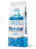 Cухой корм Monge Dog Speciality Line Light корм для взрослых собак всех пород, низкокалорийный, лосось с рисом 12 кг