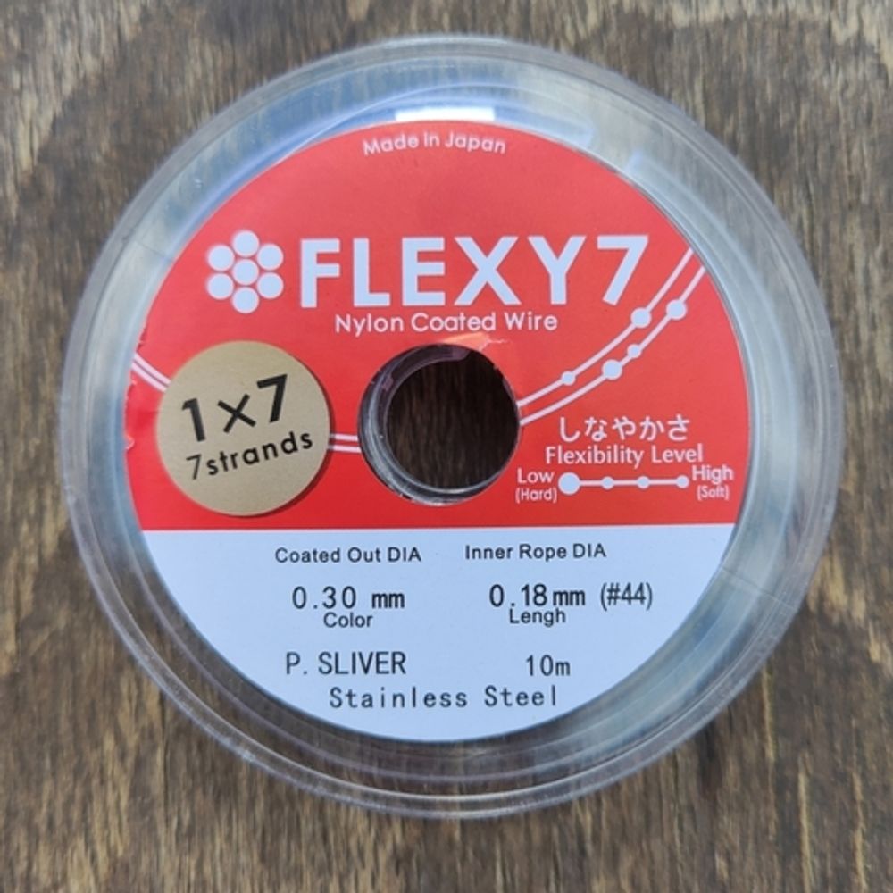 Тросик ювелирный FLEX Y7 0,30 мм цвет серебристый, 10 метров (Япония)