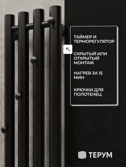 Полотенцесушитель Марко 4 90х18 черный