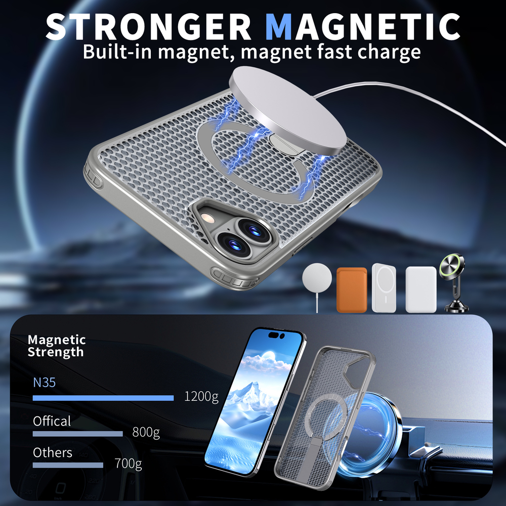 Прозрачный чехол Mesh Pro Magnetic Case для iPhone 16