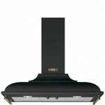 Вытяжка настенная черная 90 см Smeg KC19AOE