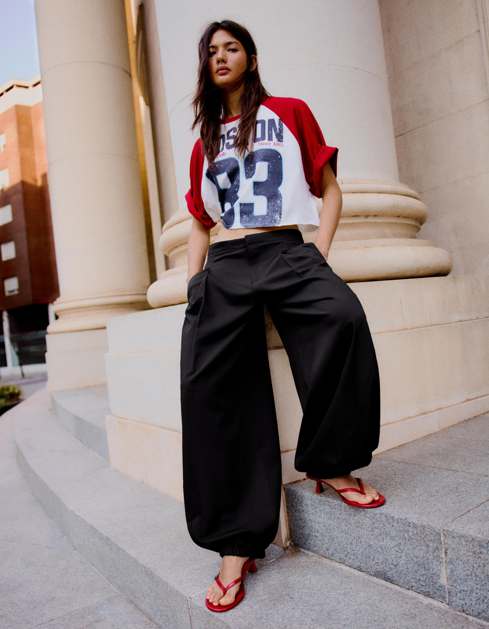 Женские брюки-блумеры в клетку - BERSHKA