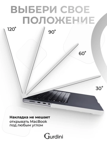 Чехол Gurdini для Macbook Pro 16.2" 2021 накладка пластик матовый White