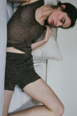 ZARA ТРИКОТАЖНЫЕ ШОРТЫ ИЗ ШЕРСТИ, СЕРЫЙ
