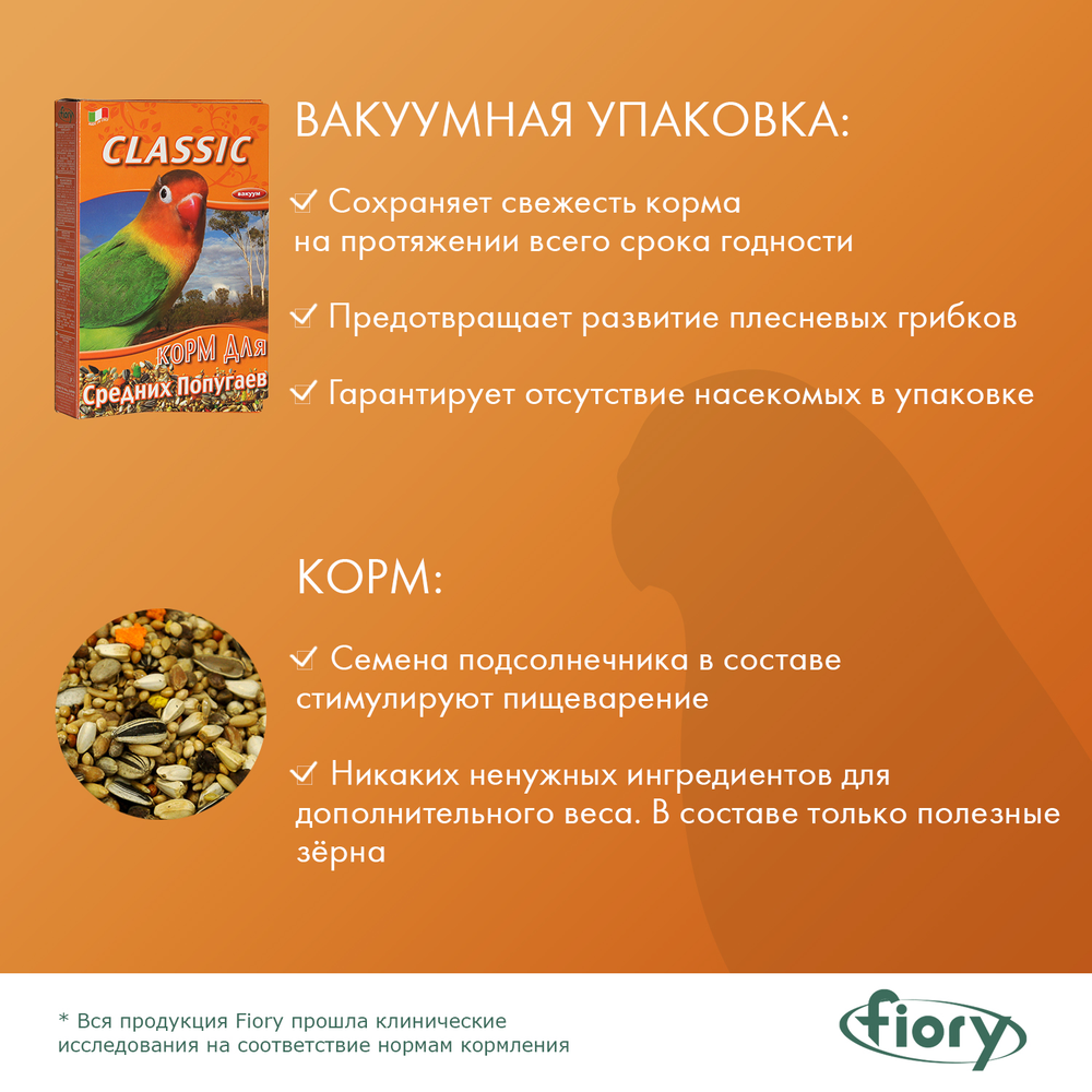 FIORY корм для средних попугаев Classic 400 г