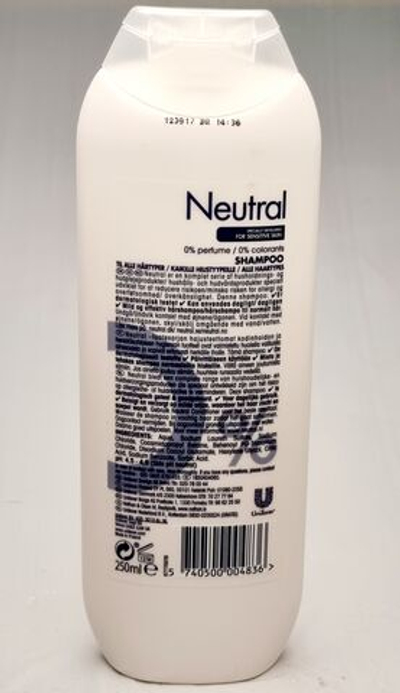 Нейтральный шампунь Neutral  250 мл  (Из Финляндии)