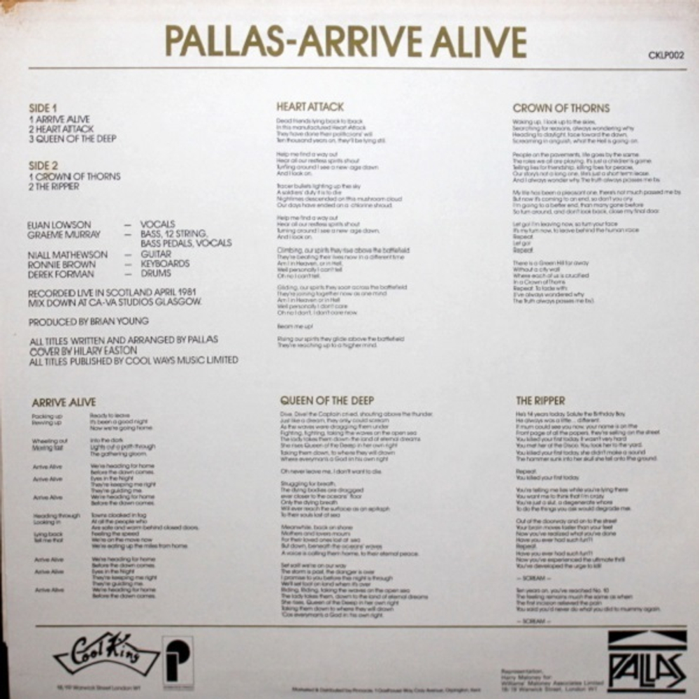 Pallas / Arrive Alive (LP)
