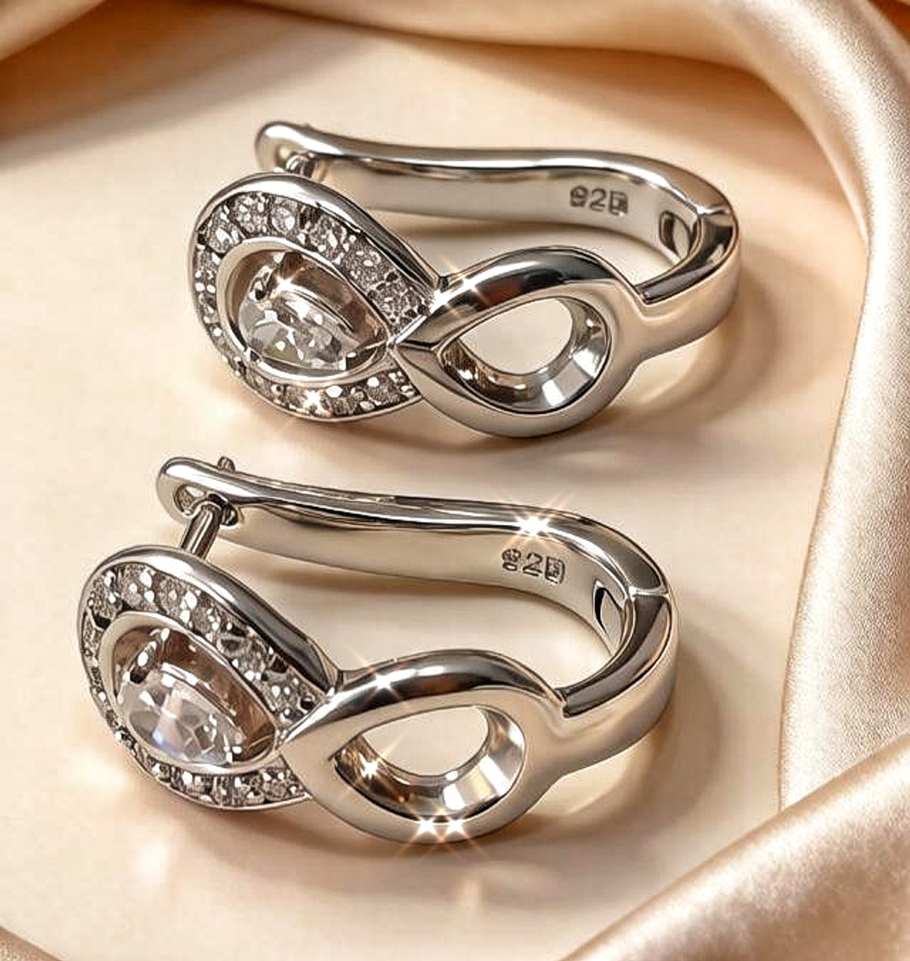 Ювелирные серьги из серебра 925 пробы