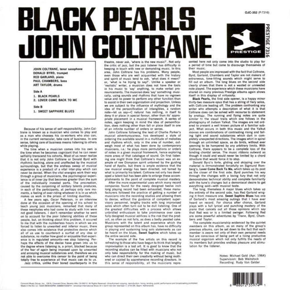 John Coltrane / Black Pearls (LP)