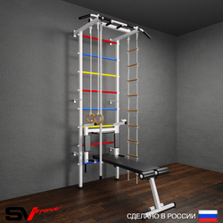 чШведская стенка Sv Pro 805 (Турник Pro/Брусья/стойка/Скамья/Канат/Кольца/Лестница)