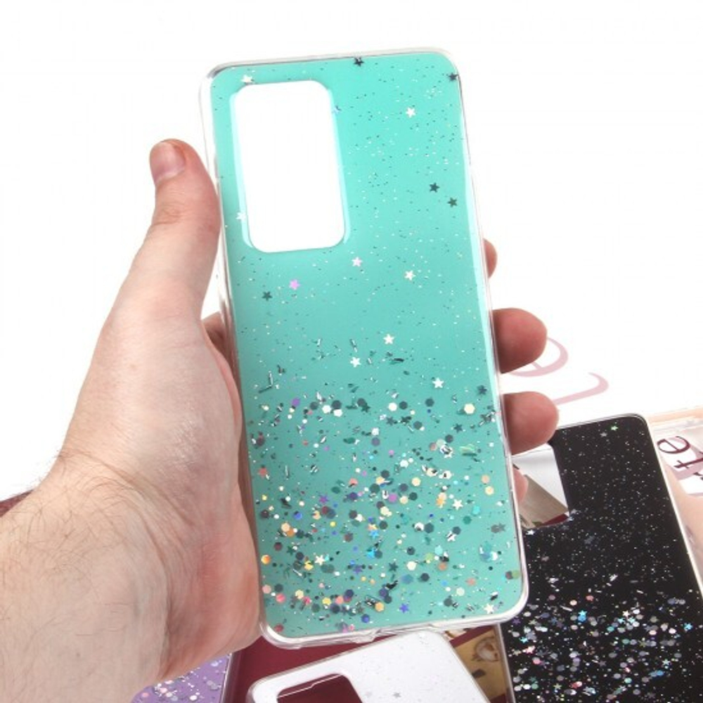 Чехол ТПУ с блестками для Huawei P40 Pro, 011057 Песочный