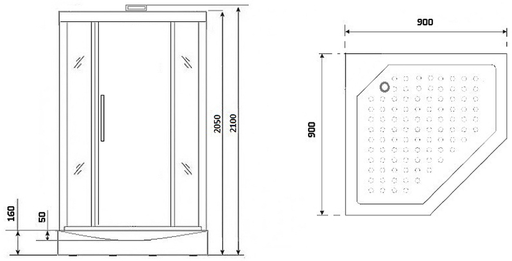 Душевая кабина Niagara Luxe NG-7799WBK 90x90 без гидромассажа