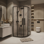 Душевой уголок Grossman Cosmo 100х100 301.K33.02.1010.21.00 профиль Черный матовый стекло прозрачное