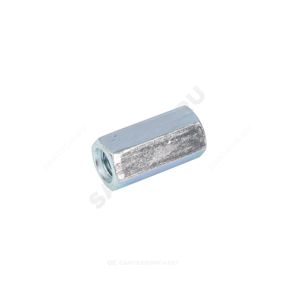 Гайка удлиненная стальная оц М6х17 к.п. 5 шестигранная DIN 6334