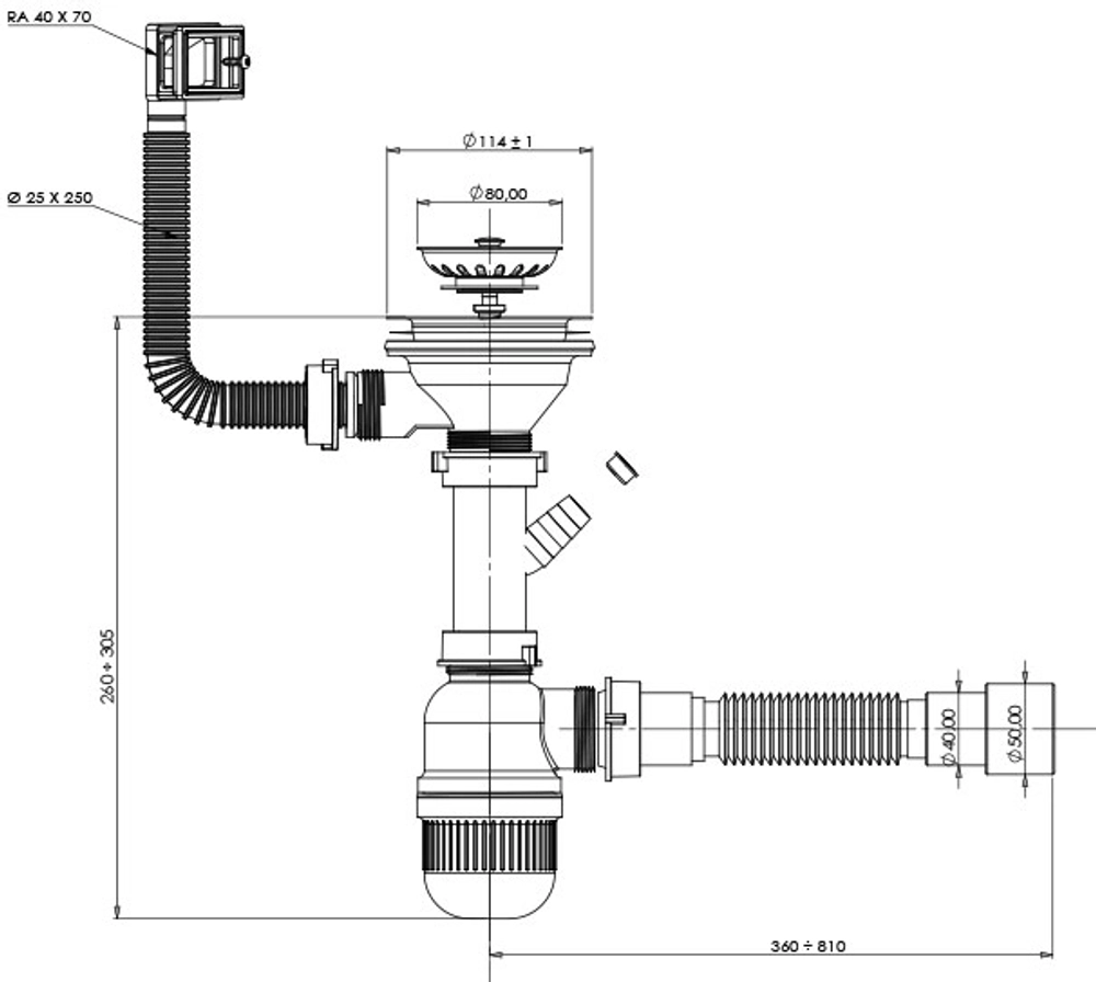 Сифон для мойки 3 1/2" BETTOSERB арт.125330