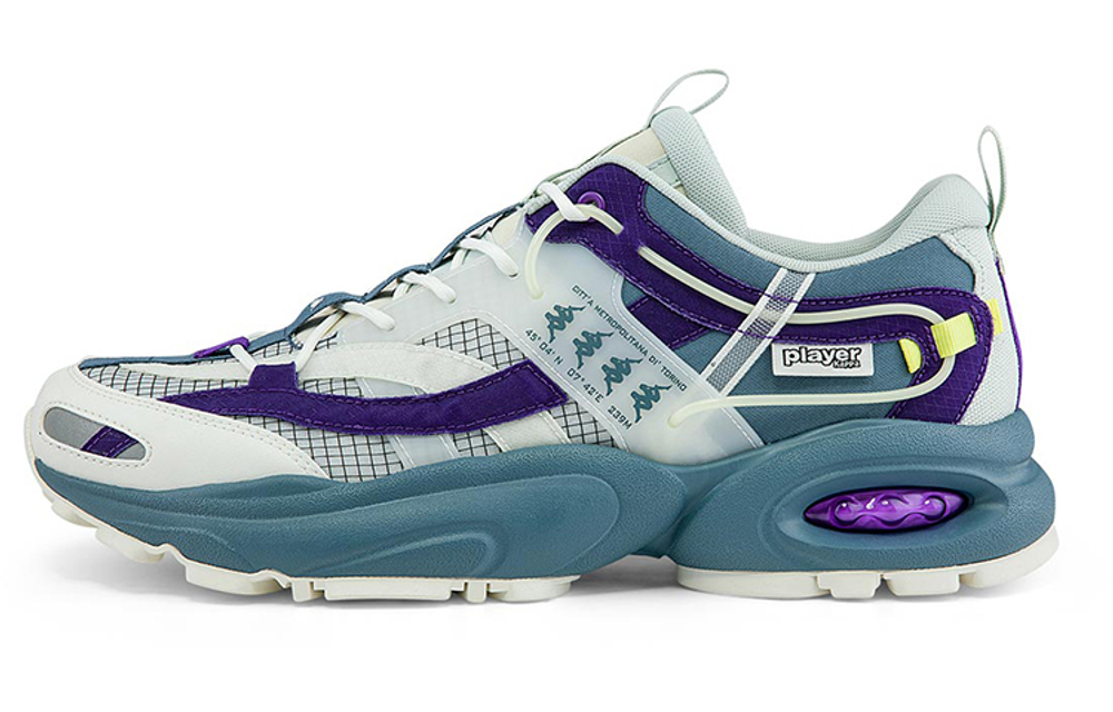 Kappa Player Collection Chunky Sneakers Unisex Low top Lichen Limestone/Korean White/Blue Purple